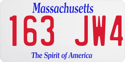 MA license plate 163JW4