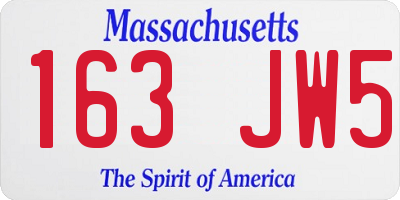 MA license plate 163JW5