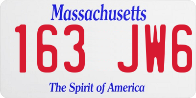 MA license plate 163JW6