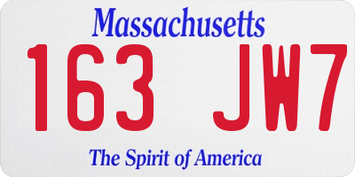 MA license plate 163JW7