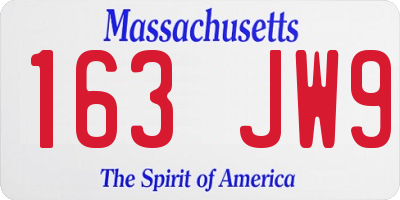 MA license plate 163JW9