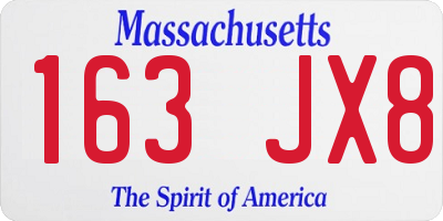 MA license plate 163JX8