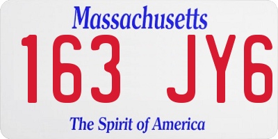 MA license plate 163JY6