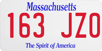 MA license plate 163JZ0