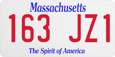 MA license plate 163JZ1