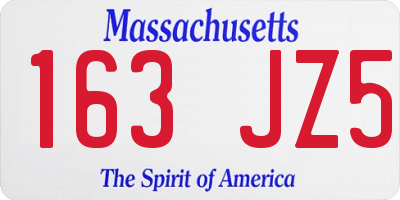 MA license plate 163JZ5