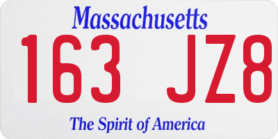 MA license plate 163JZ8