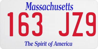 MA license plate 163JZ9