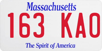 MA license plate 163KA0