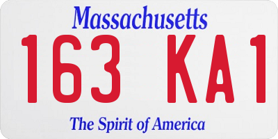 MA license plate 163KA1