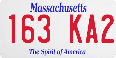 MA license plate 163KA2