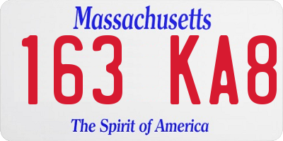 MA license plate 163KA8