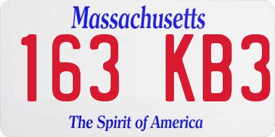MA license plate 163KB3