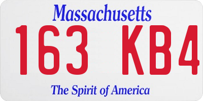 MA license plate 163KB4