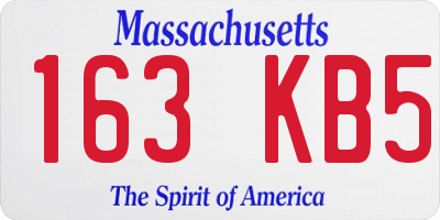 MA license plate 163KB5