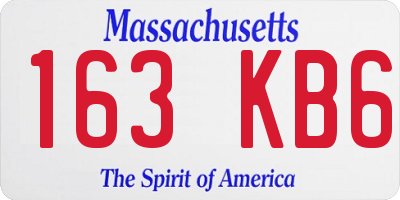 MA license plate 163KB6
