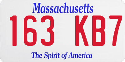 MA license plate 163KB7