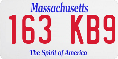 MA license plate 163KB9