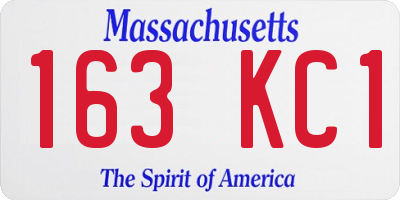 MA license plate 163KC1
