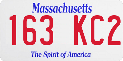 MA license plate 163KC2