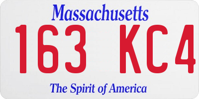 MA license plate 163KC4