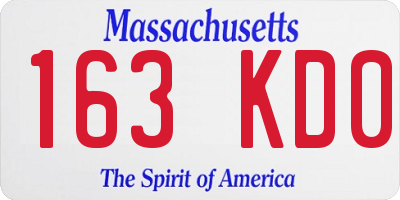 MA license plate 163KD0
