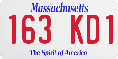 MA license plate 163KD1