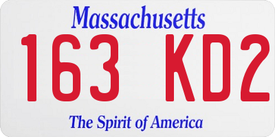 MA license plate 163KD2