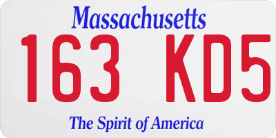 MA license plate 163KD5