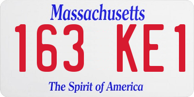 MA license plate 163KE1
