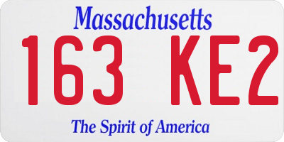 MA license plate 163KE2