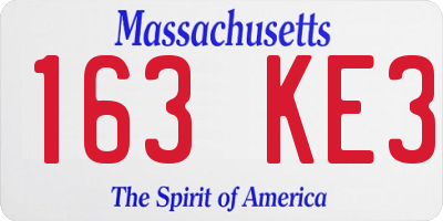 MA license plate 163KE3