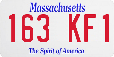 MA license plate 163KF1