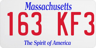 MA license plate 163KF3
