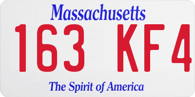 MA license plate 163KF4