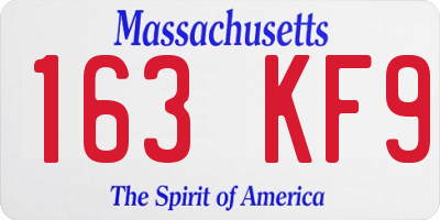 MA license plate 163KF9