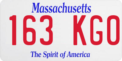 MA license plate 163KG0