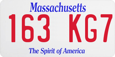 MA license plate 163KG7