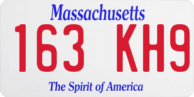 MA license plate 163KH9
