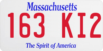 MA license plate 163KI2