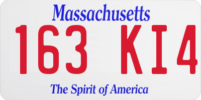 MA license plate 163KI4