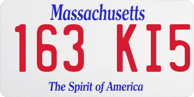 MA license plate 163KI5