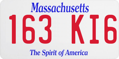MA license plate 163KI6