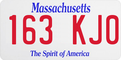 MA license plate 163KJ0
