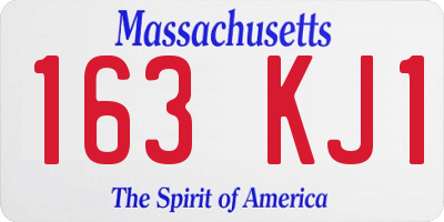 MA license plate 163KJ1