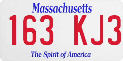 MA license plate 163KJ3