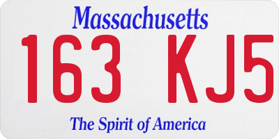 MA license plate 163KJ5