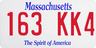 MA license plate 163KK4