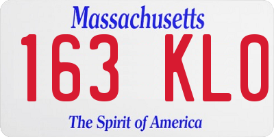 MA license plate 163KL0