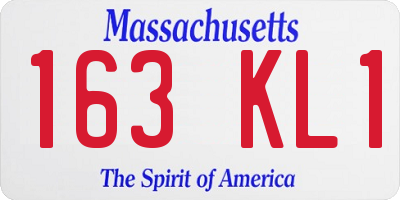 MA license plate 163KL1